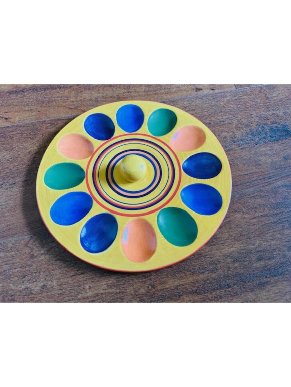 Handpainted Exclusive Pacific Rim Ceramic Egg Plate